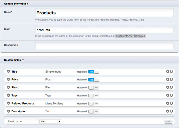 Adding a product model with the GUI